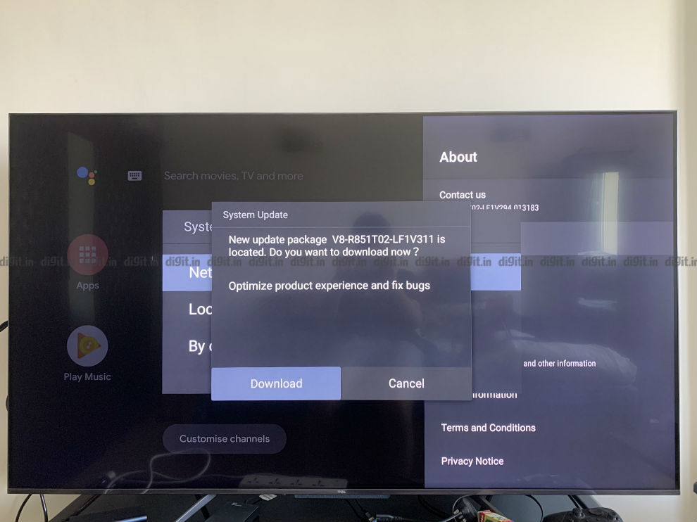 TCL issued an update to fix the warm tone issue on the TV.