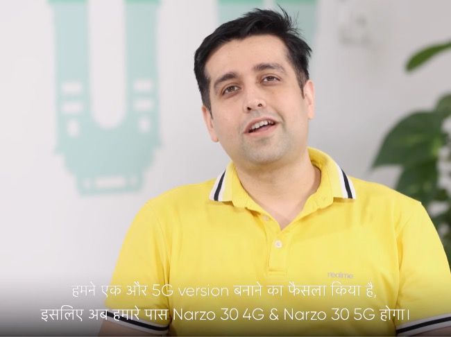 El CEO de Realme, Madhav Sheth, ha confirmado que la compañía lanzará Narzo 30 4G y Narzo 30 5G en India.