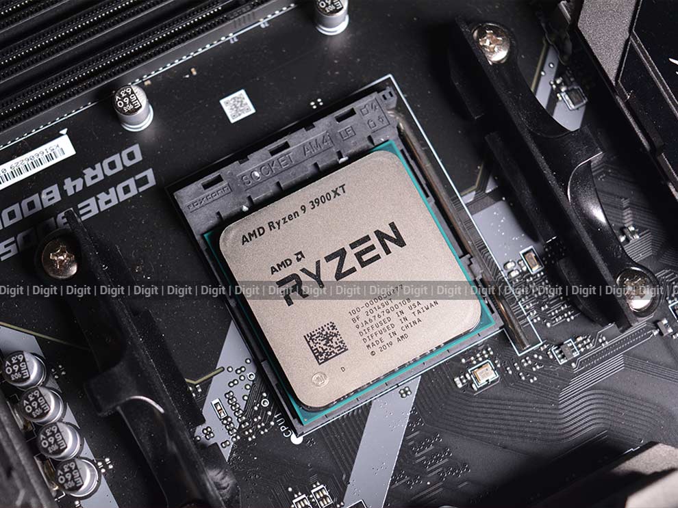 Placa base de revisión del procesador de escritorio AMD Ryzen 9 3900XT