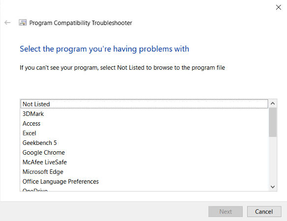 Solucionador de problemas de compatibilidad con Windows 10