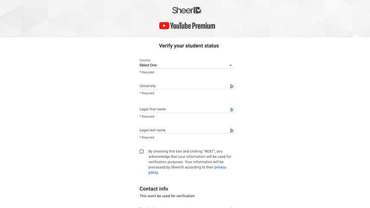 Cómo obtener el descuento para estudiantes de YouTube Premium: SheerID