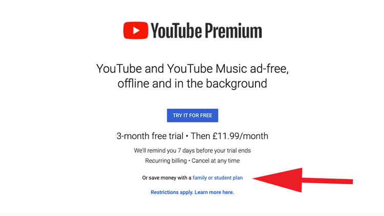 Cómo obtener el descuento para estudiantes de YouTube Premium: página de inicio