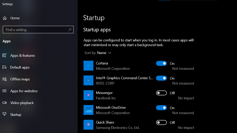 Windows 10 startup apps