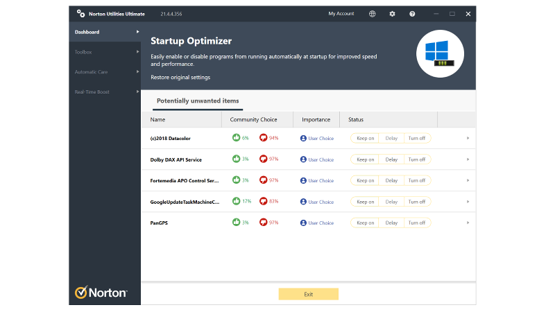 Inicio de Norton Utilities Ultimate