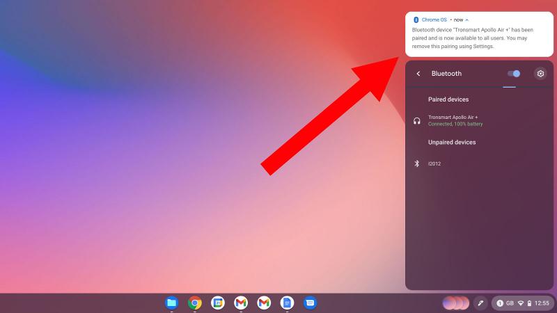 Cómo conectar AirPods a Chromebook: Conectado 