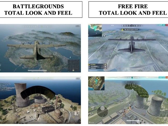 Similitudes entre PUBG y Free Fire |  Fuente: Krafton