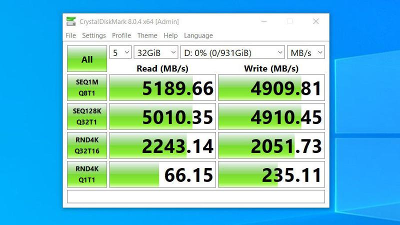 WD Black SN770 Comparado con CrystalDiskMark 8.0.4 Perfil predeterminado y tamaño de archivo de 32 GiB