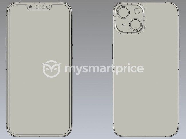 Renders CAD del iPhone 14