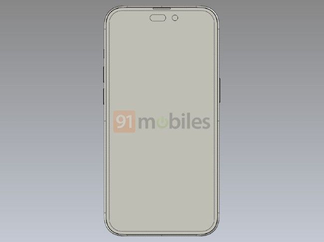 Renders CAD del iPhone 14 Pro