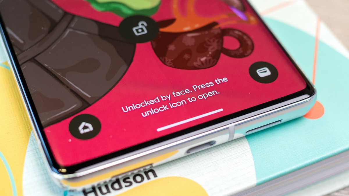 Google Pixel 7 Pro showing face unlock screen