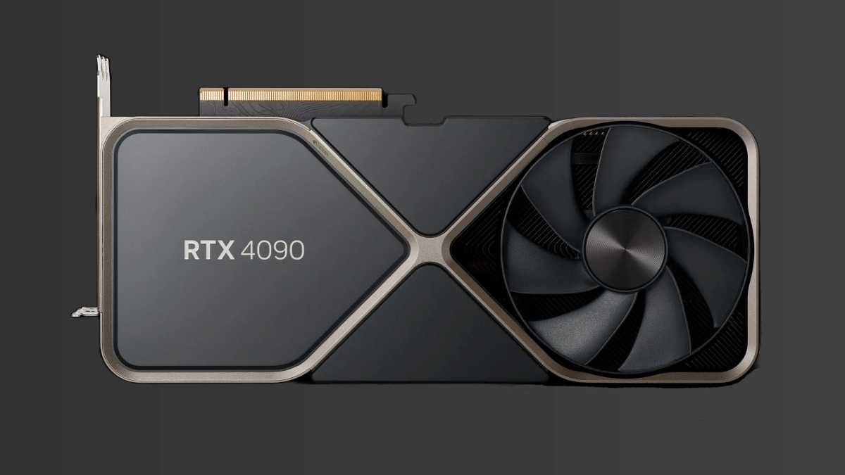 RTX 4090 sobre un fondo gris