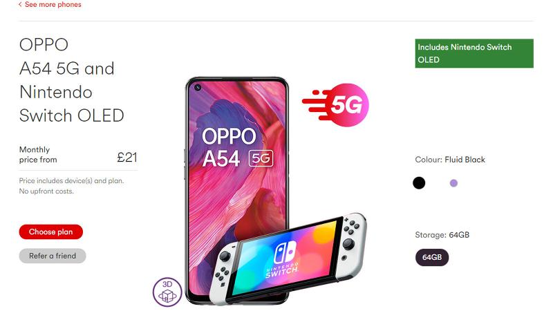 Oppo A54 5G con Nintendo Switch OLED