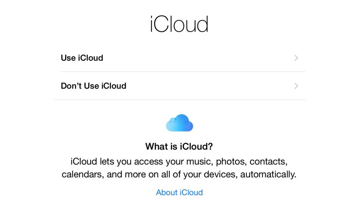 Configuración de iPhone: menú de configuración de iCloud