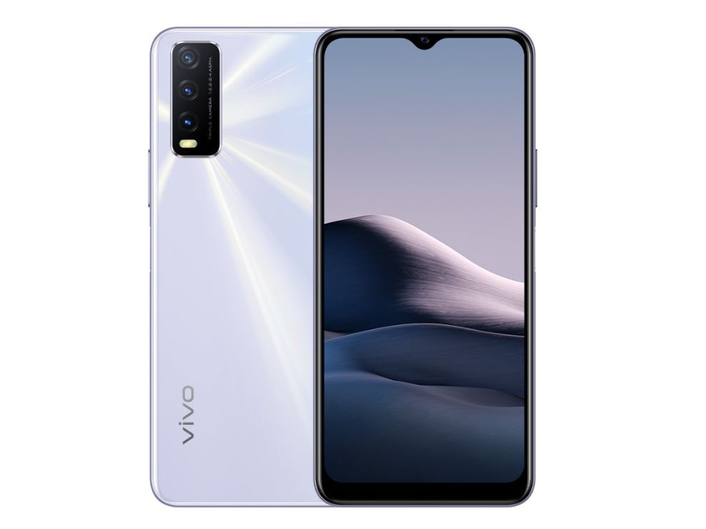   Vista frontal y trasera de Oppo A52 y Vivo Y20