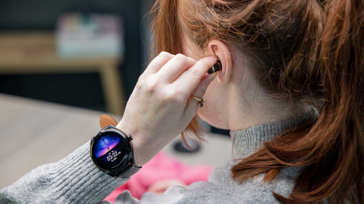 Huawei Watch Buds in ear