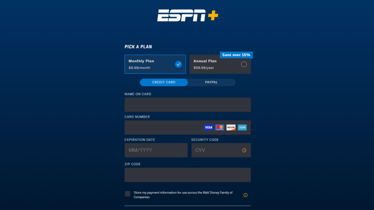 ESPN+ elige cuenta anual o mensual