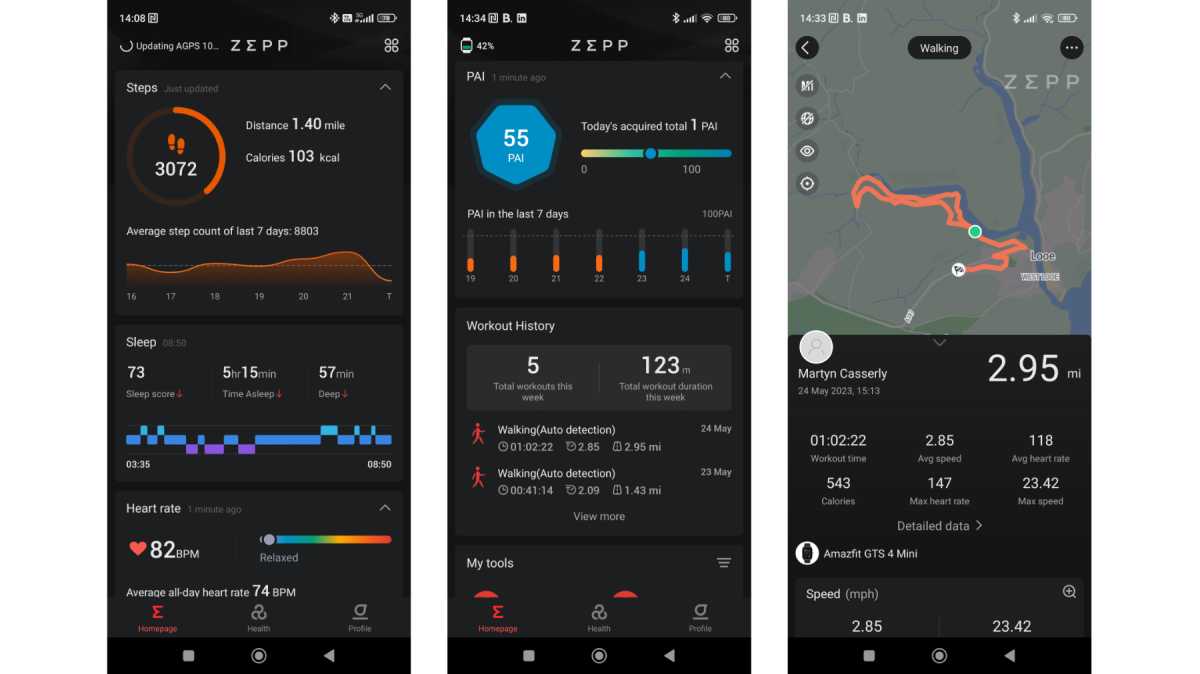 Aplicación Zepp para Amazfit GTS 4 Mini