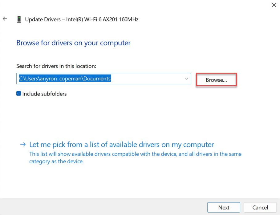 Capturas de pantalla del método de instalación de controladores de Windows 11