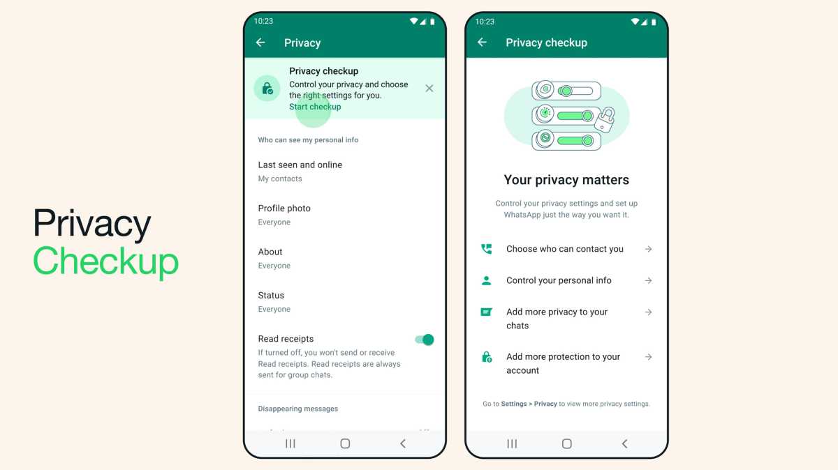 Comprobación de privacidad de WhatsApp