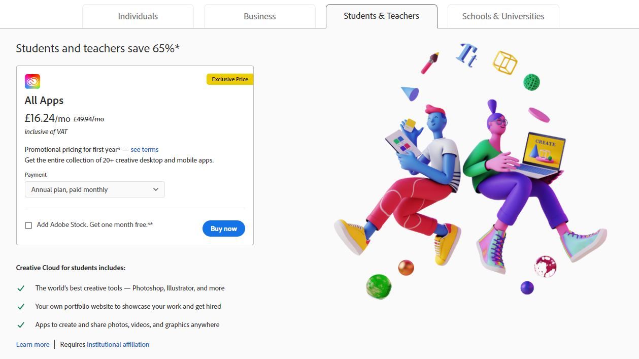 Adobe Student Pricing