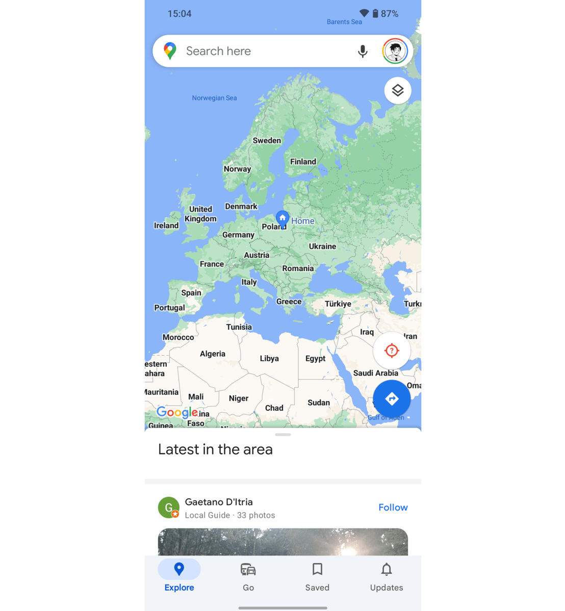 Screenshot of Google Maps