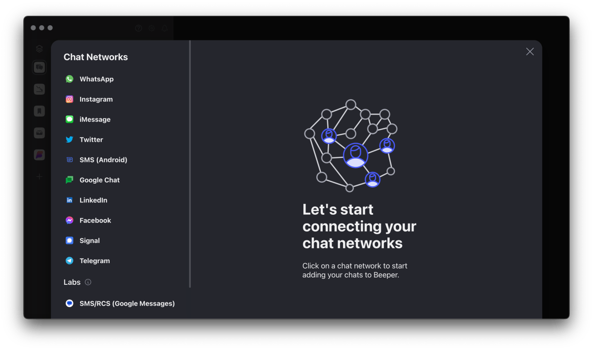 Screenshot of Beeper app on Mac