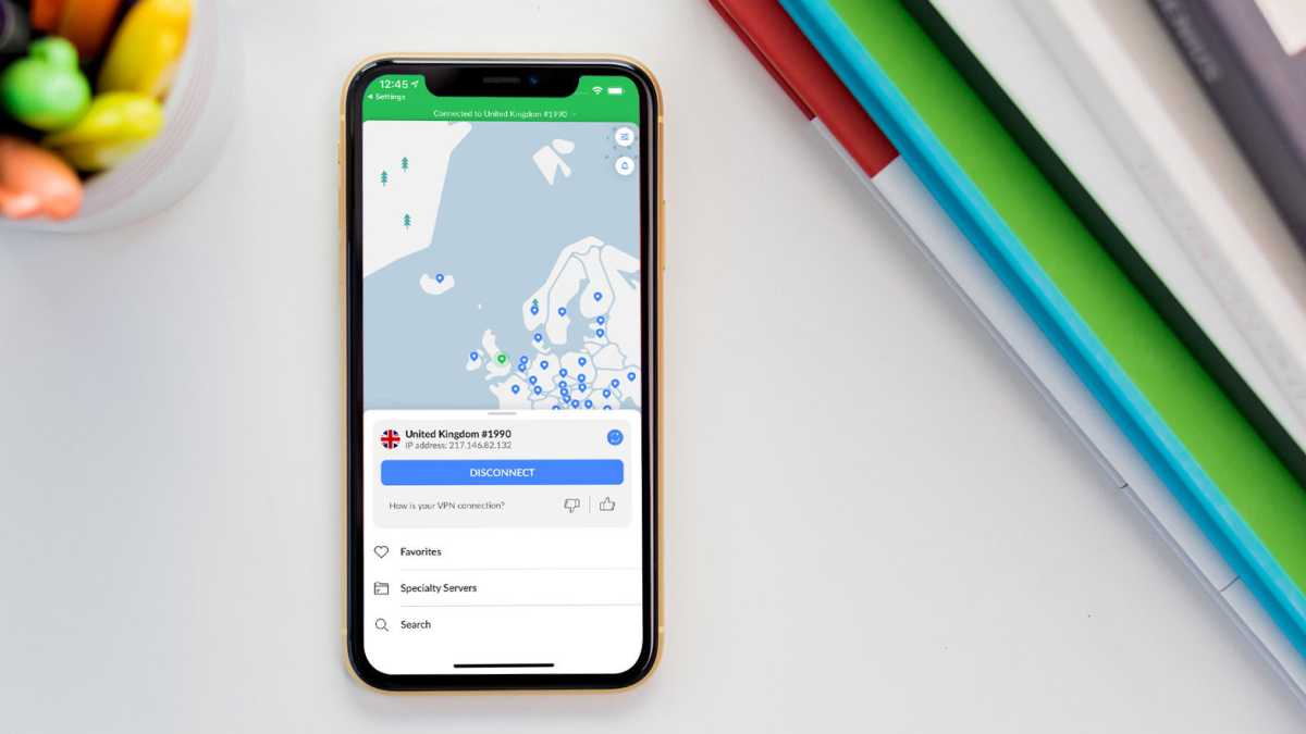 NordVPN on an iPhone