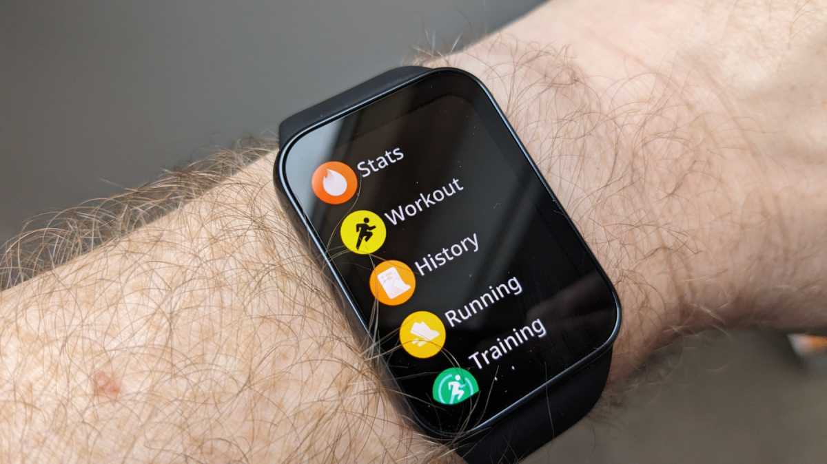 Interface menu on Xiaomi Smart Band Pro 8 