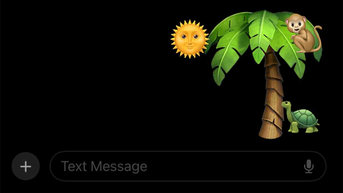 Una escena de jungla hecha de un grupo de emojis.