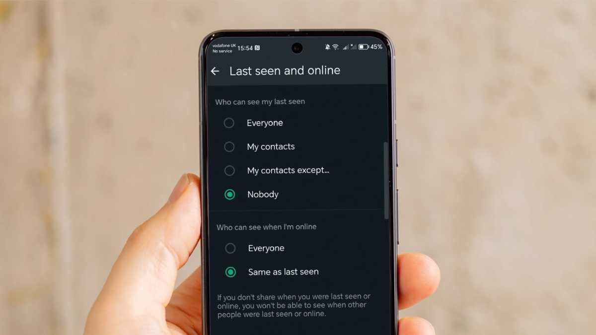 Configuración de WhatsApp 'Último visto y en línea' en un teléfono Android