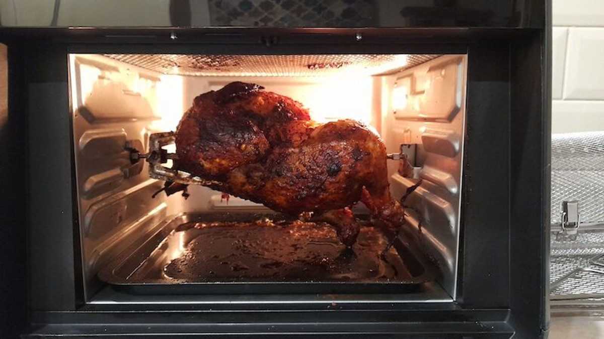 Pollo asado en horno freidora