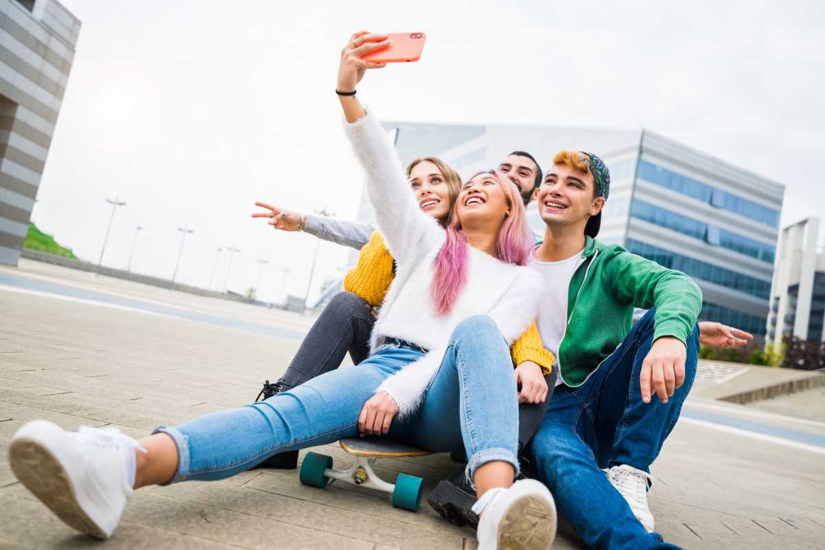 Foto de grupo de adolescentes