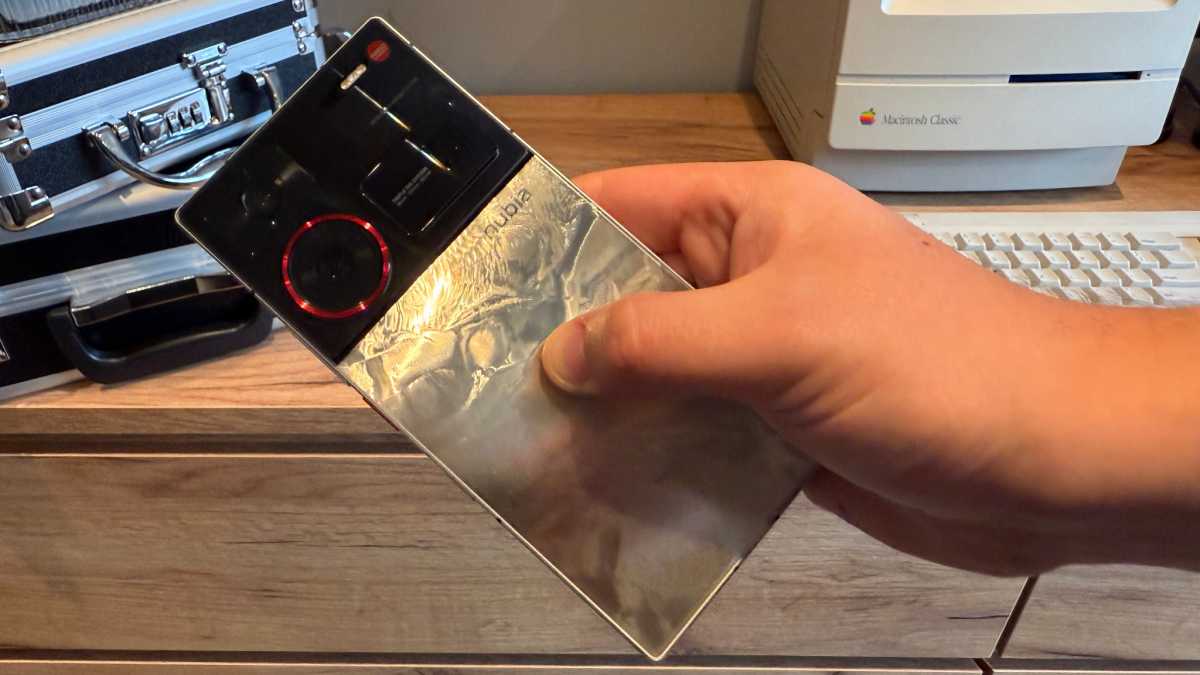 Nubia Z60 Ultra Leading Version held at an angle