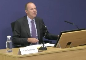 Photo of Chris Brocklesby, former chief transformation officer of the Post Office, during the Post Office Horizon IT Inquiry