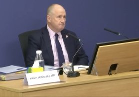 Photo of Kevin Hollinrake MP, former Parliamentary Under Secretary of State in the Department for Business and Trade, during the Post Office Horizon IT Inquiry