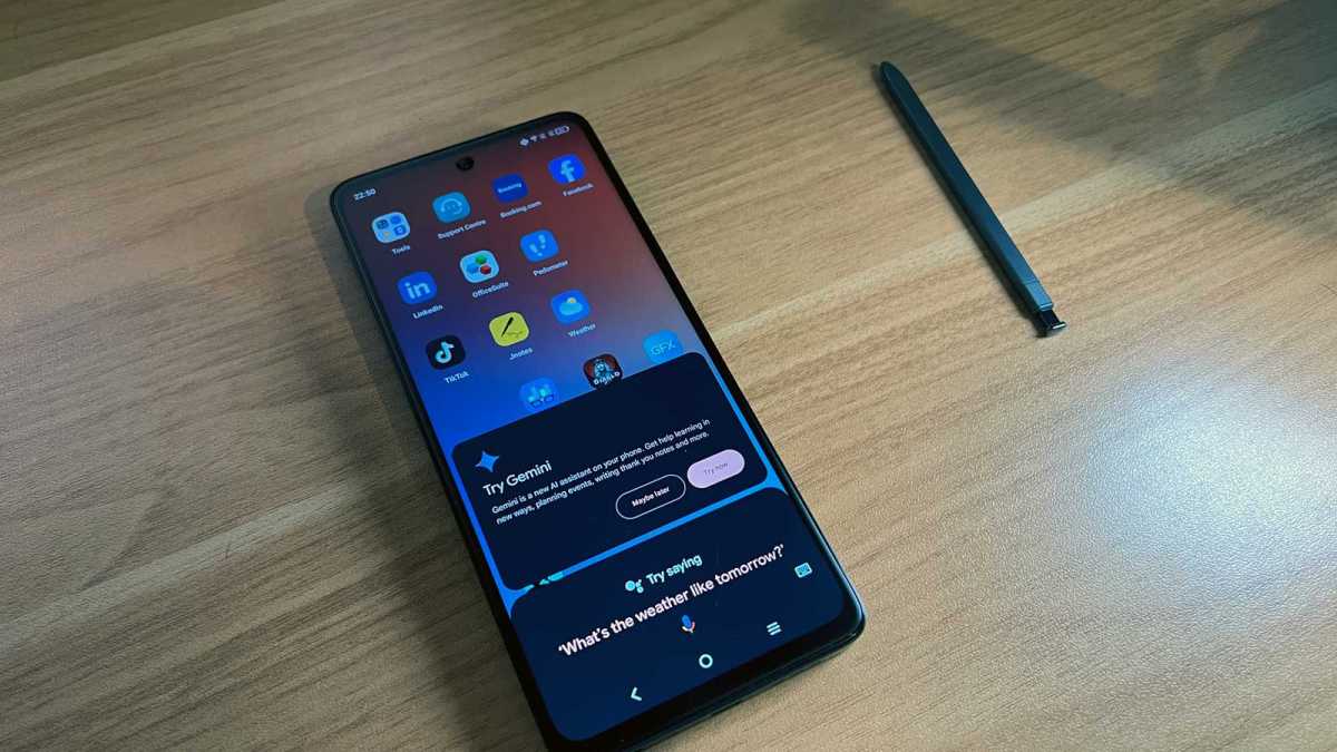 The home screen of the TCL 50 Pro NXPAPER.