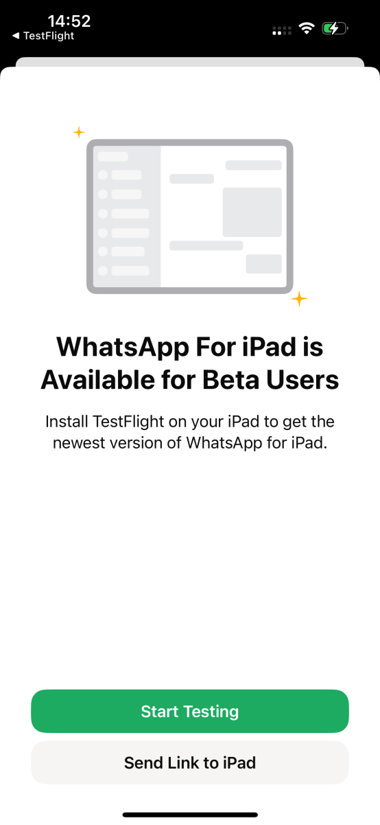 Whatsapp en el iPad se puede probar como versión Beta