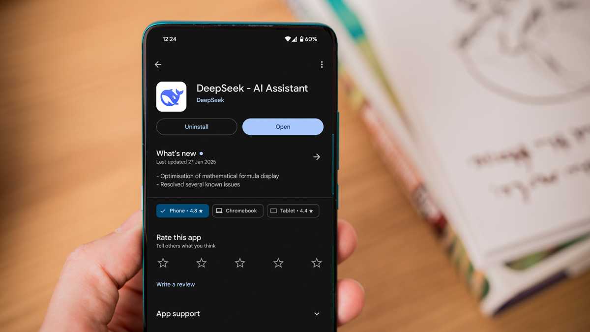 Aplicación Deepseek en la tienda Google Play